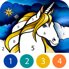 Unicorn Color by Number Book biểu tượng