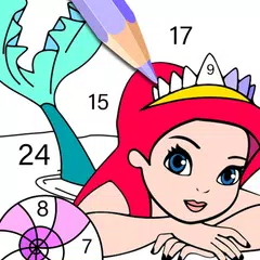 Mermaid Color by Number – Mermaid Coloring Book APK Herunterladen