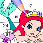 Mermaid Color by Number icône