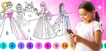 Princesa - colorir por número