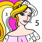 Princess Coloring by Number icône