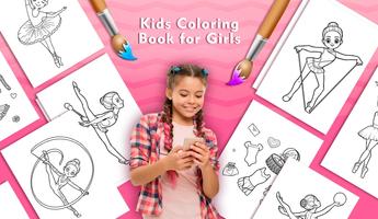 Kids Coloring Book for Girls Plakat