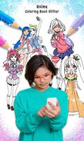 Anime Coloring Book Glitter Affiche