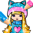 Colorir Glitter Jogo de Menina ícone