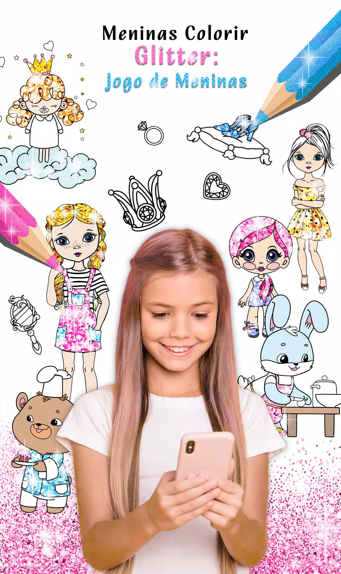 Download do APK de Colorir Glitter Jogo de Menina para Android