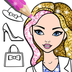 Fashion Coloring Book Glitter أيقونة