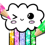 Kawaii Coloring Book Glitter-icoon