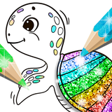 Glitter Coloring Game for Kids ไอคอน