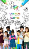 Crianças Jogo Colorir Glitter Cartaz