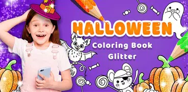 Halloween Coloring Book Glitter