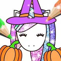 Скачать Halloween Coloring Book Glitter APK