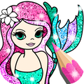 Mermaid Coloring Page Glitter