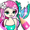 ”Mermaid Coloring Page Glitter