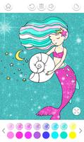 Mermaid Coloring Page Glitter Ekran Görüntüsü 1