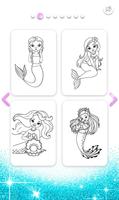Mermaid Coloring Page Glitter ภาพหน้าจอ 2