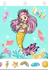 Mermaid Coloring Page Glitter XAPK download