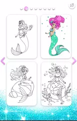 Mermaid Coloring Page Glitter XAPK download