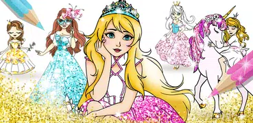 Princess Coloring Book Glitter