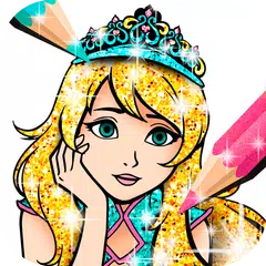 Princess Coloring Book Glitter