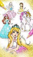 Princess Coloring Book Glitter پوسٹر