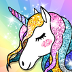 ”Unicorn Coloring Book Glitter