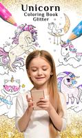 Unicorn Coloring Book Glitter ポスター