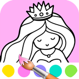 Cute Princess Coloring Book icône