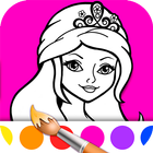 Princess Girls Coloring Book أيقونة