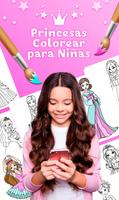 Princesas Colorear para Niñas Poster