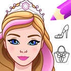 Princess Dress Up & Coloring icône