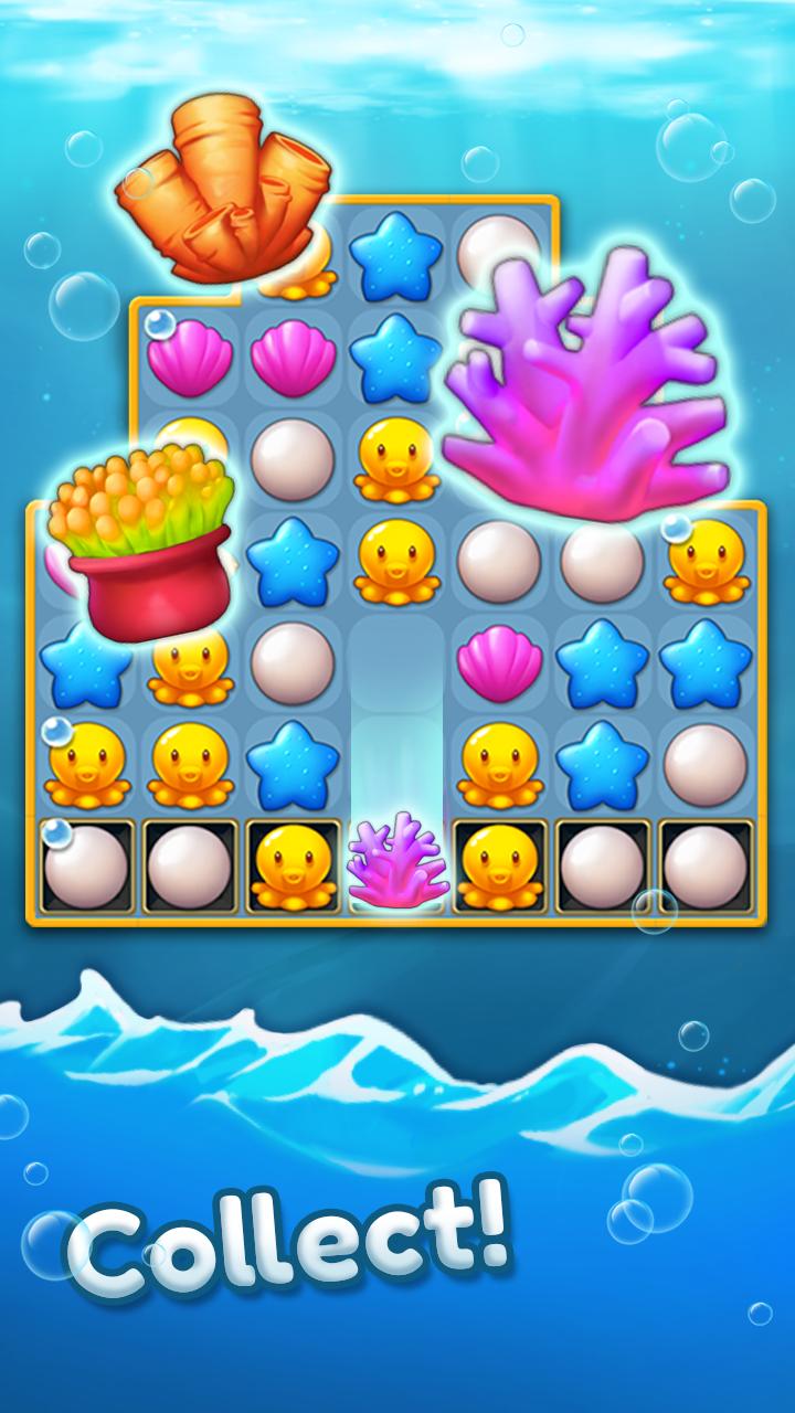 Андроид Ocean friends : Match 3 Puzzle. Jelly Pets amazing Match. 12 Ocean friends Notes.