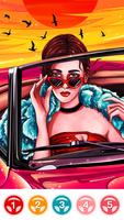 Car coloring book, paint by number game screenshot 1