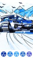 Car coloring book, paint by number game screenshot 3