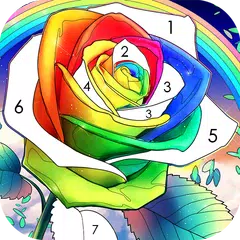 Flower coloring games-Color by number offline