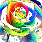 Flower coloring games-Color by number offline icône