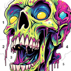 Skull Color, Color by Number icon