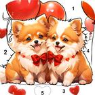 Dog Coloring, Color by number آئیکن
