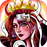 Witch Coloring Games Offline, Free Paint by Number icon