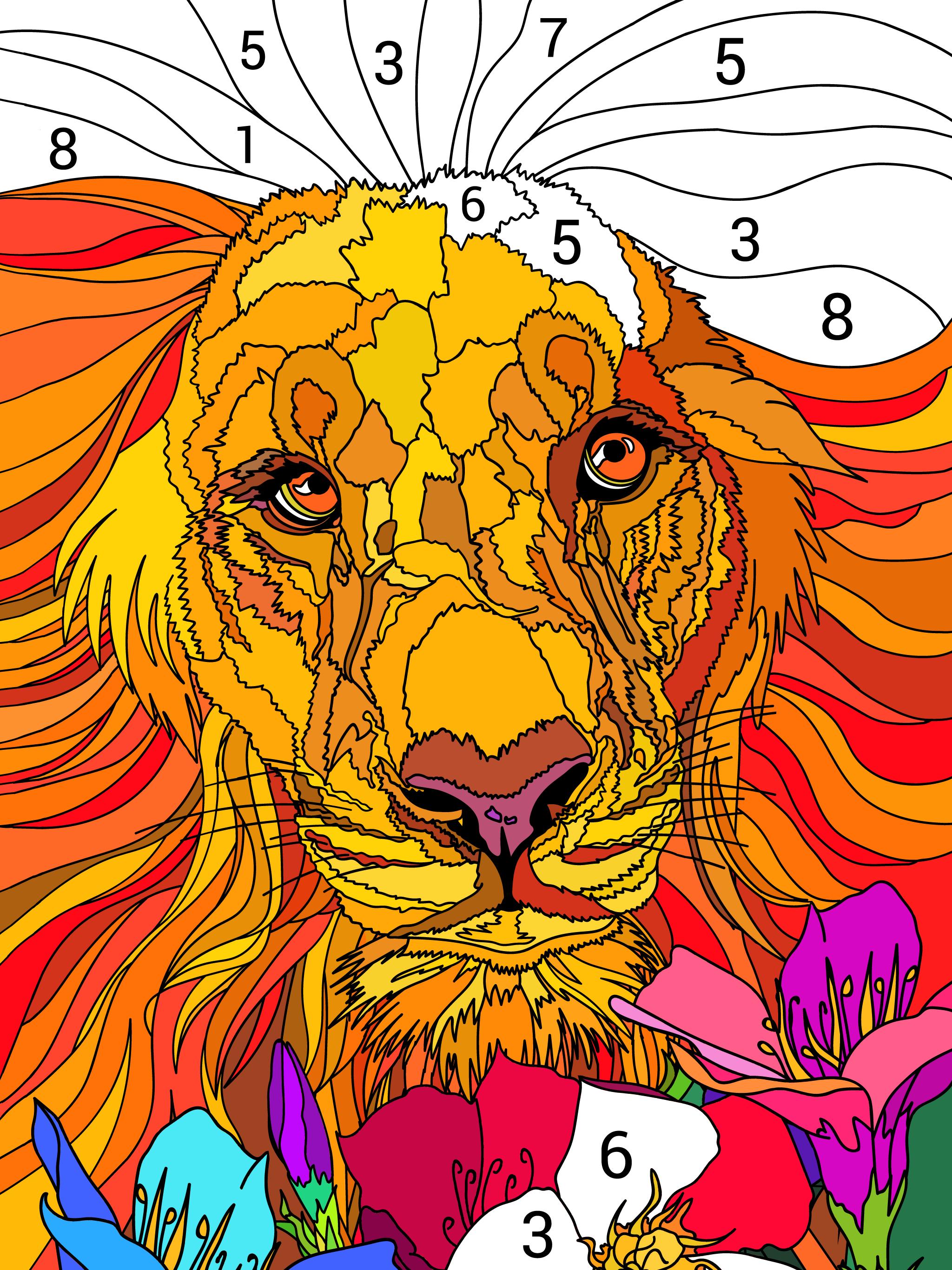 Free Colour By Numbers App : It boasts a collection of over 100 pages