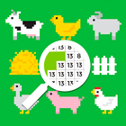 Animals color by number - sandbox coloring book icon