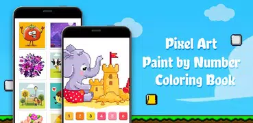 Pixel Art Paint by Number Coloring Book