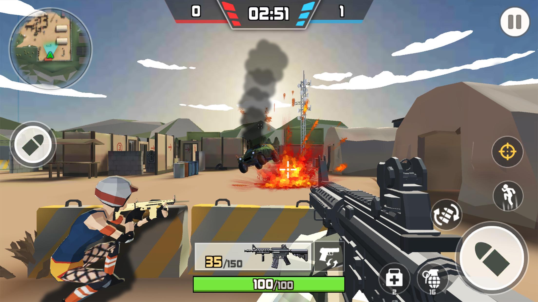 Pixel Battle Royale jogo 3D de tiro FPS offline versão móvel