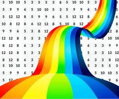 Color By Number Rainbow Pixel Art Affiche