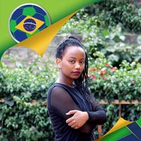 Brazil Flag Football World Cup Photo Frames poster