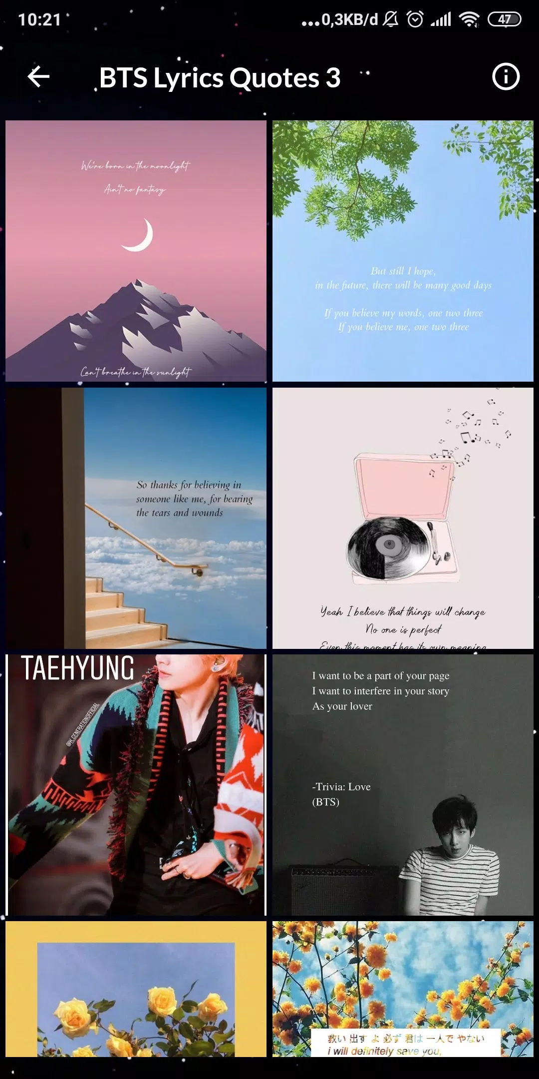 HD bts lyric wallpapers