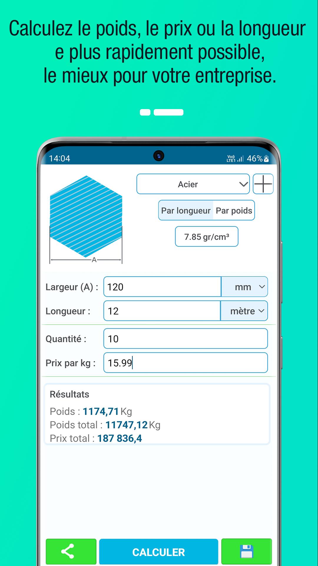 Calcul de poids de métaux APK pour Android Télécharger