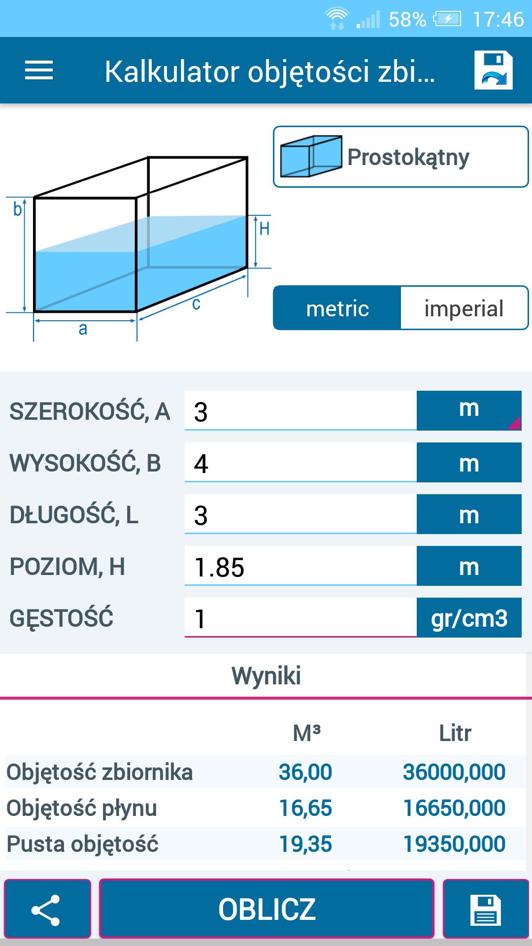 Измерить куб воды