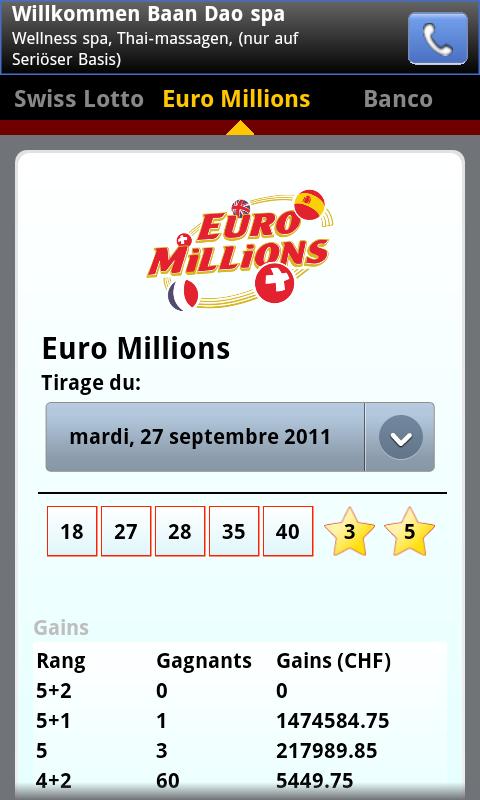 Swiss Lotto 2 (Switzerland Lottery/Euromillions) für Android - APK  herunterladen