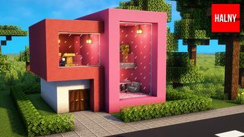 Pink house kawai mod minecraft imagem de tela 1
