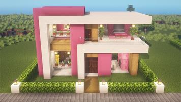 Pink house kawai mod minecraft imagem de tela 3